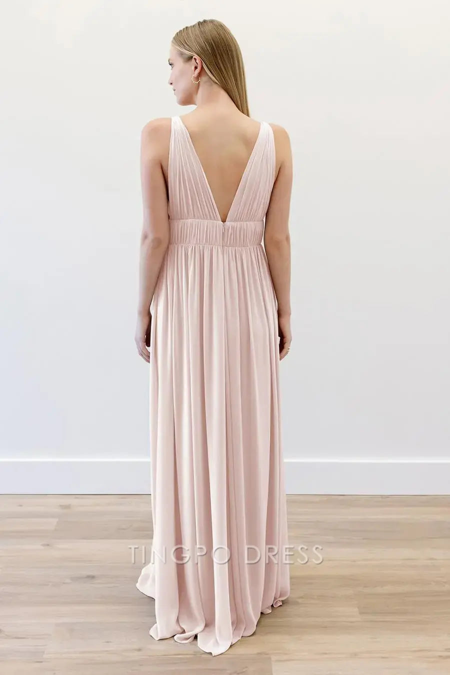 TingPo Wholesale Elegant Slim fit backless tight zipper straight leg dress floor length skirt formal women's dress